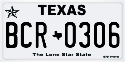 TX license plate BCR0306