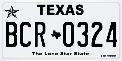TX license plate BCR0324