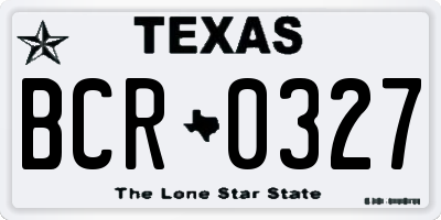 TX license plate BCR0327
