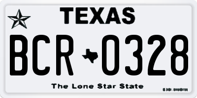 TX license plate BCR0328
