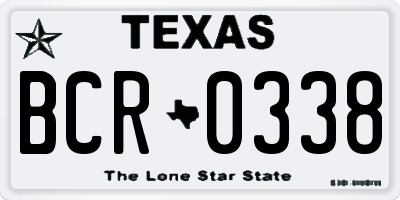 TX license plate BCR0338