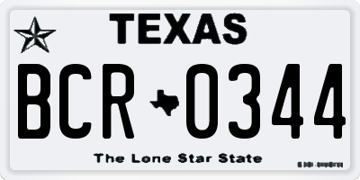 TX license plate BCR0344