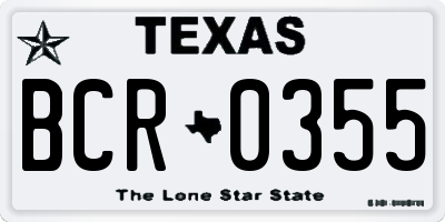 TX license plate BCR0355