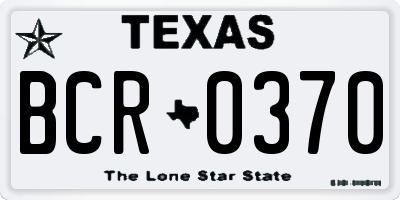 TX license plate BCR0370