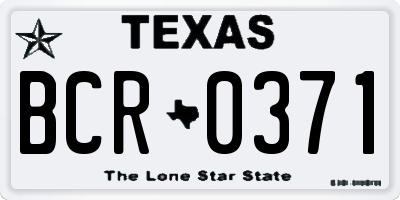 TX license plate BCR0371