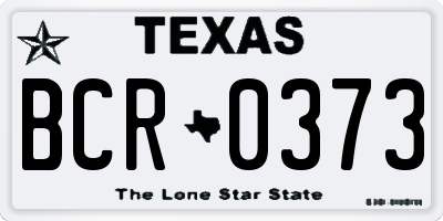 TX license plate BCR0373