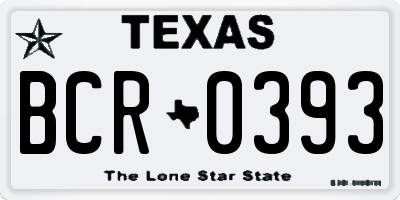 TX license plate BCR0393