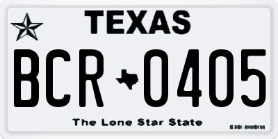 TX license plate BCR0405