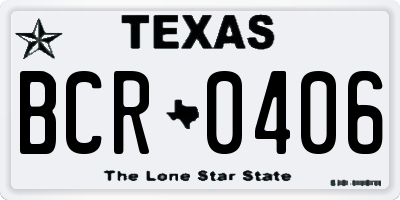 TX license plate BCR0406