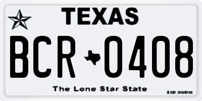 TX license plate BCR0408