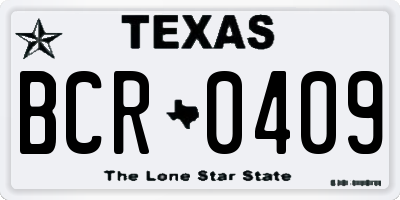 TX license plate BCR0409