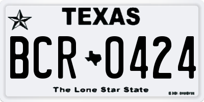 TX license plate BCR0424