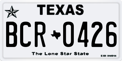 TX license plate BCR0426