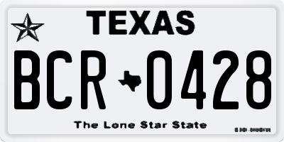 TX license plate BCR0428