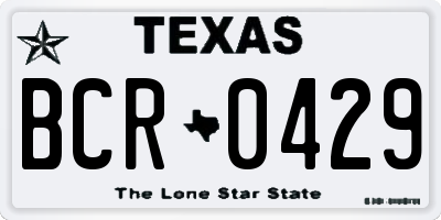 TX license plate BCR0429