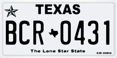 TX license plate BCR0431