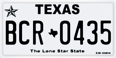 TX license plate BCR0435
