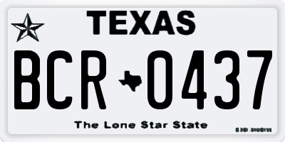 TX license plate BCR0437