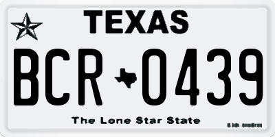 TX license plate BCR0439