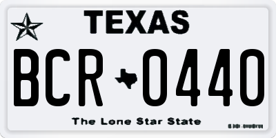 TX license plate BCR0440