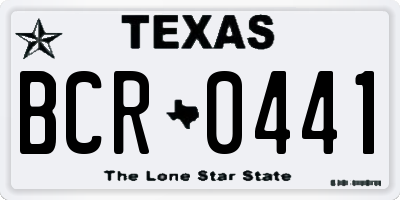 TX license plate BCR0441