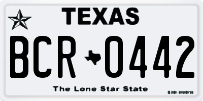 TX license plate BCR0442
