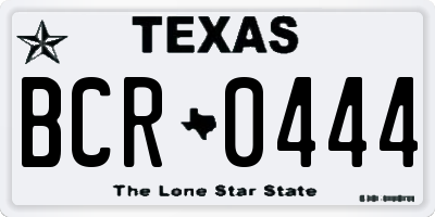 TX license plate BCR0444