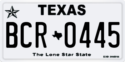 TX license plate BCR0445