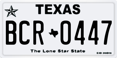 TX license plate BCR0447