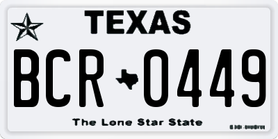 TX license plate BCR0449