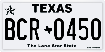 TX license plate BCR0450