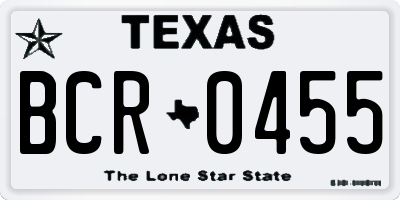 TX license plate BCR0455