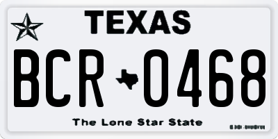 TX license plate BCR0468
