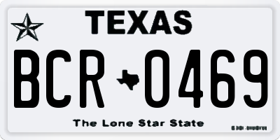 TX license plate BCR0469