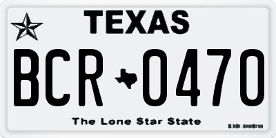 TX license plate BCR0470
