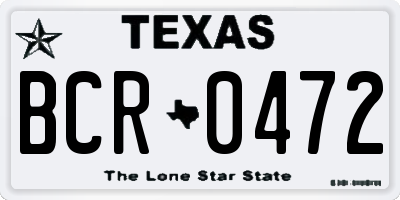 TX license plate BCR0472