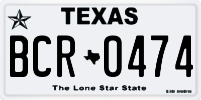 TX license plate BCR0474