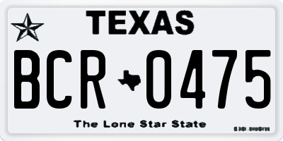 TX license plate BCR0475
