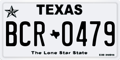 TX license plate BCR0479