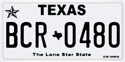 TX license plate BCR0480