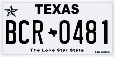 TX license plate BCR0481