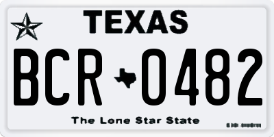 TX license plate BCR0482