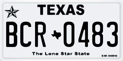 TX license plate BCR0483