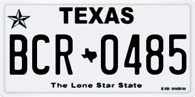 TX license plate BCR0485