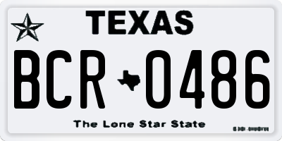 TX license plate BCR0486