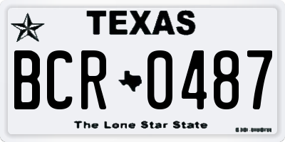 TX license plate BCR0487