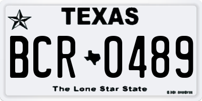 TX license plate BCR0489