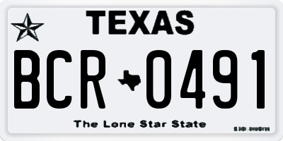 TX license plate BCR0491