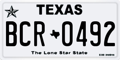 TX license plate BCR0492