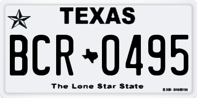 TX license plate BCR0495